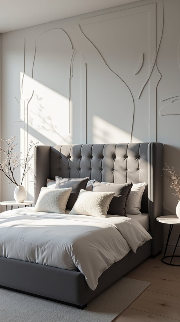 modern grey bed aesthetics
