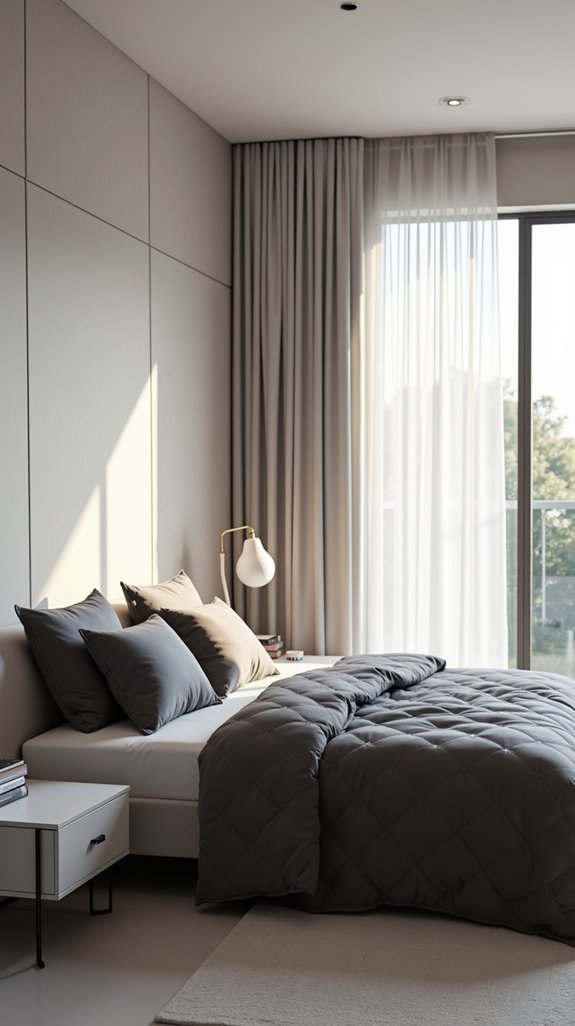 monochromatic serene bedroom design