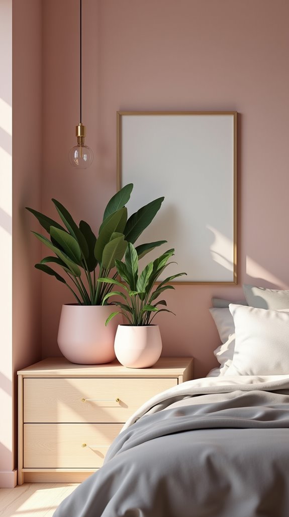 muted pink ceramic planters