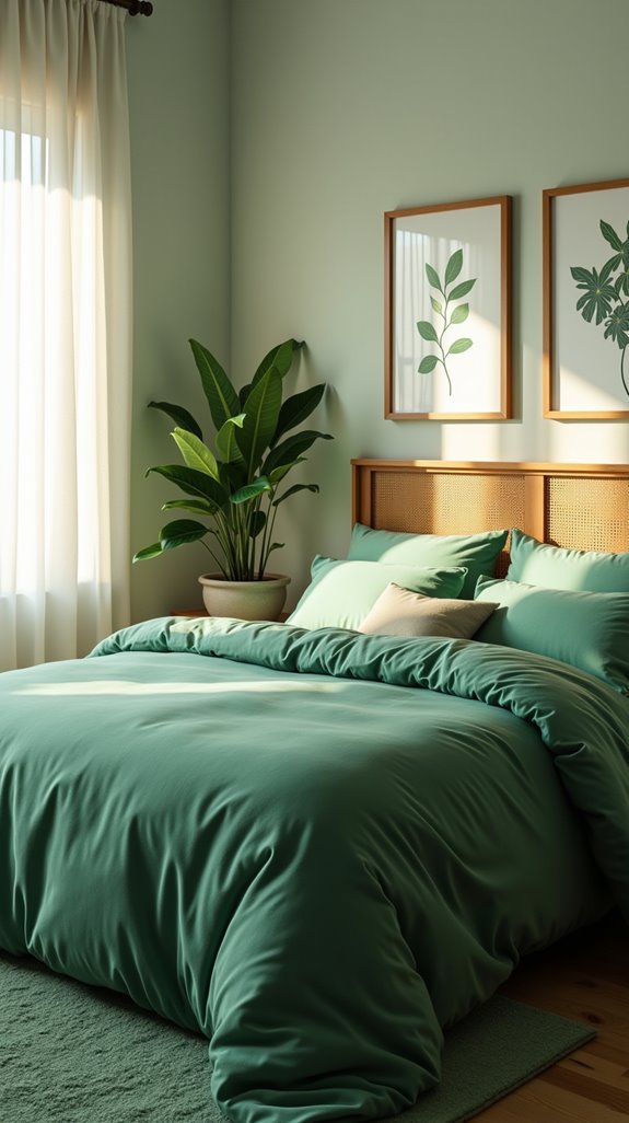 nature inspired green bedding sanctuary