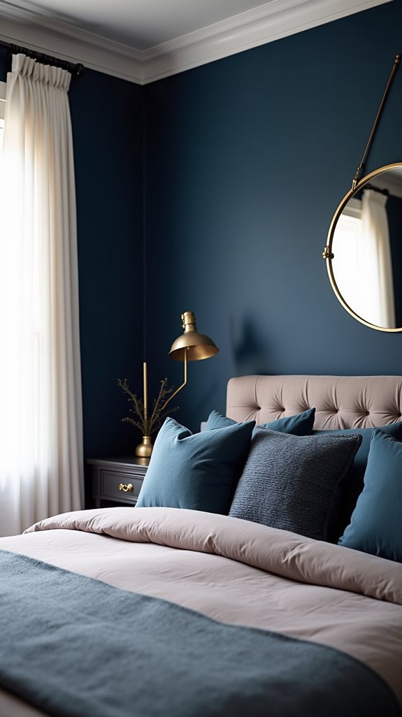 navy accent wall elegance