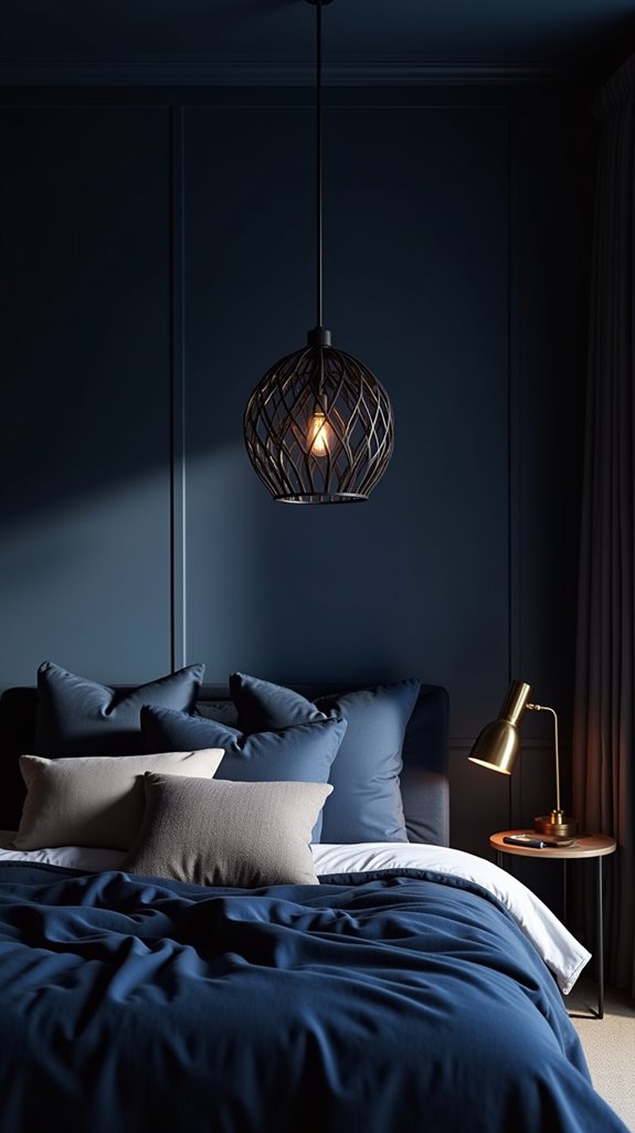 navy blue lighting elegance