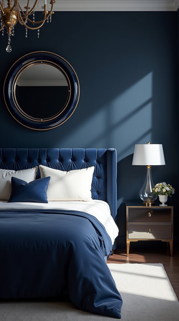 navy blue mirror elegance