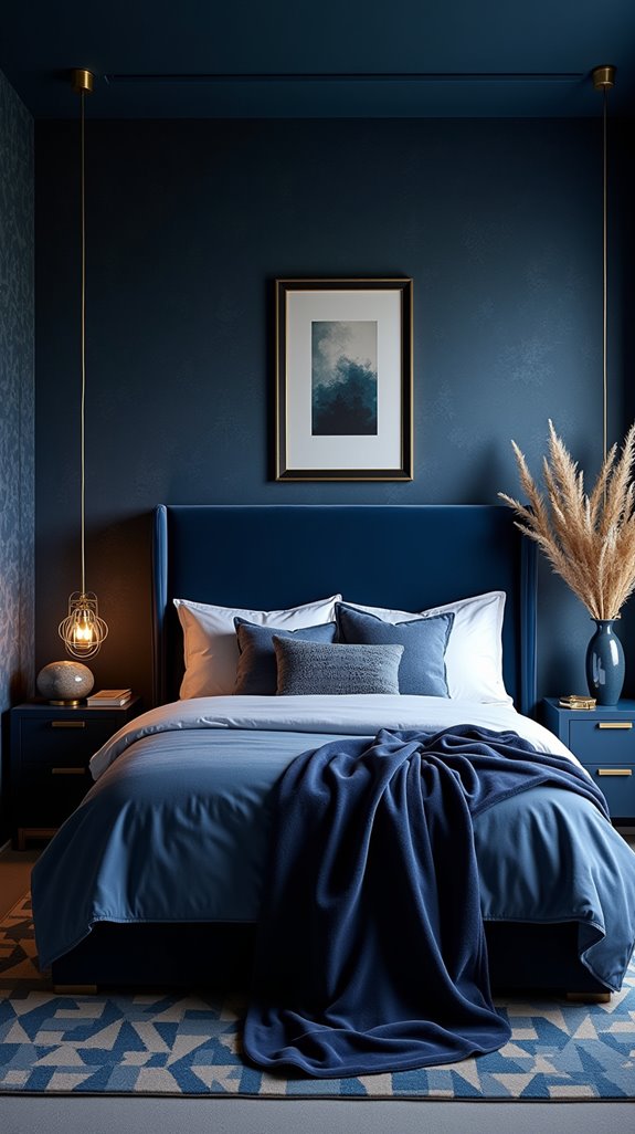 navy blue wall elegance