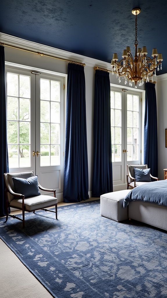 navy ceiling treatment ideas