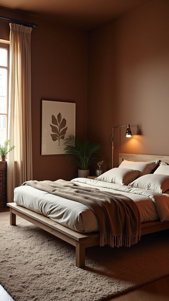 neutral tones with brown accents