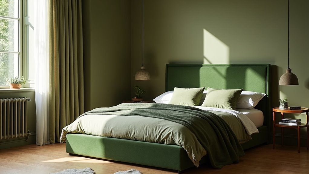 olive green bedroom decor