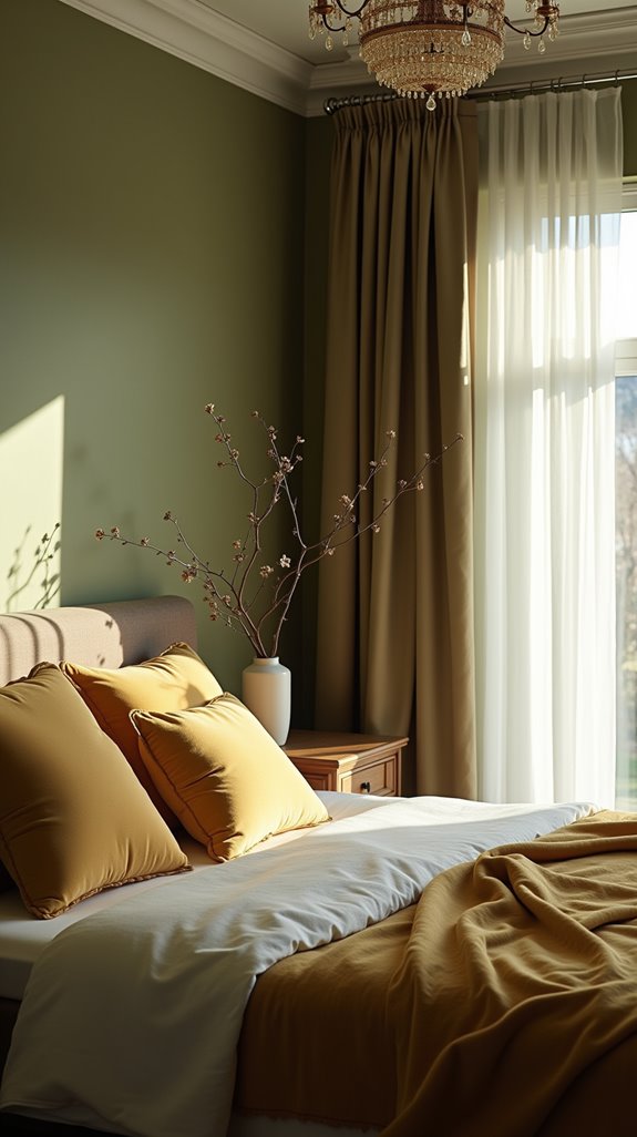 olive green gold accents