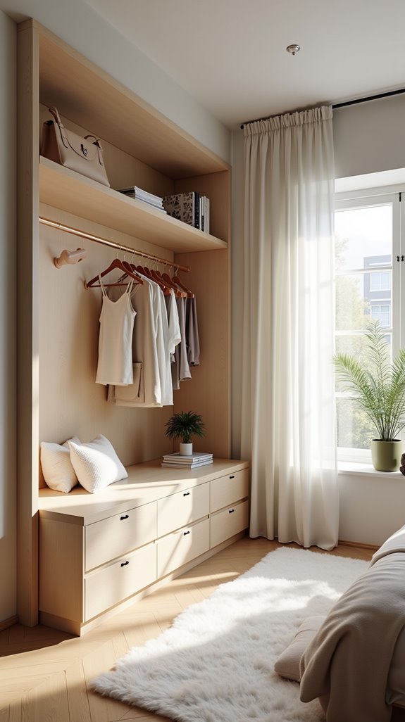 open closet system aesthetic