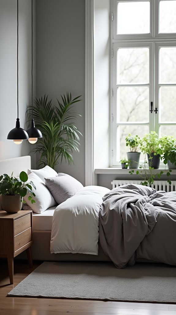 plants enhance grey decor