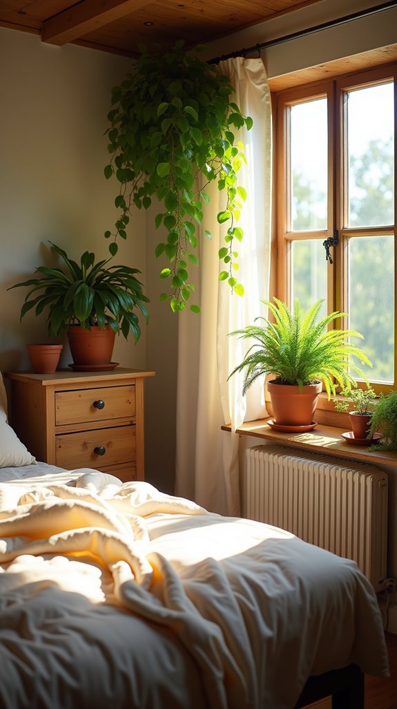 potted plants enhance farmhouse decor