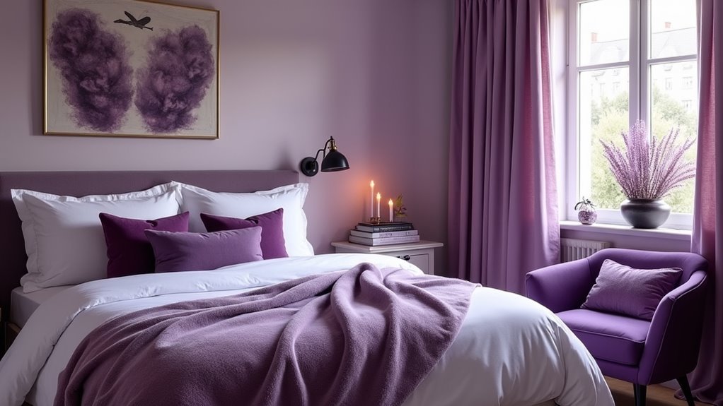 purple bedroom creative accents