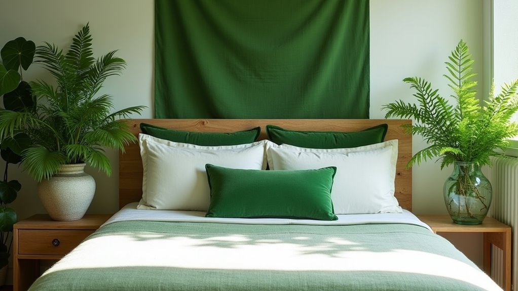 refreshing green bedroom accents
