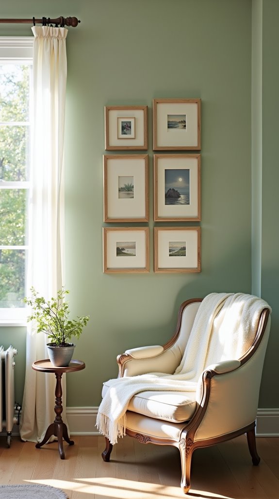 sage green frames enhance tranquility