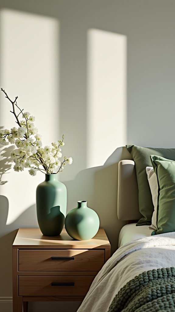 sage green vase accents