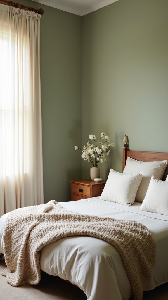 sage green wood accents