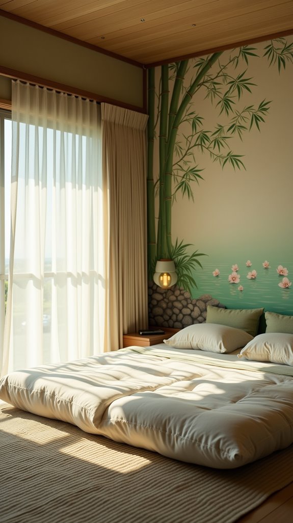 serene oasis zen mural