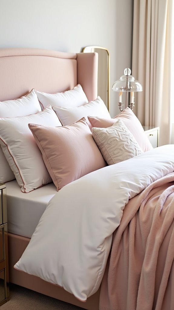 serene pale pink bedding