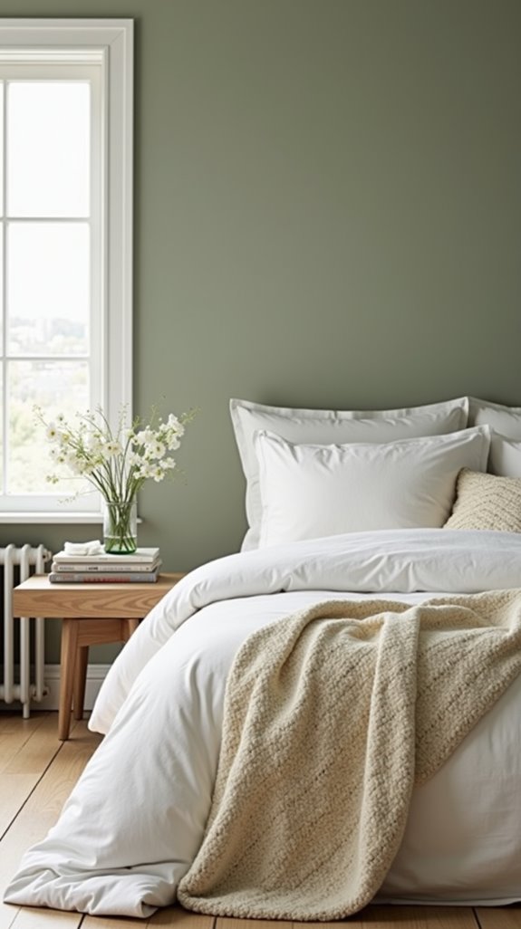 serene sage green bedroom