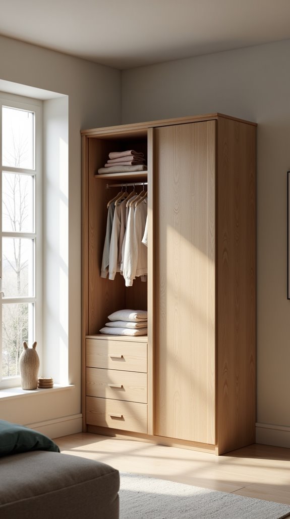serene scandinavian wardrobe design