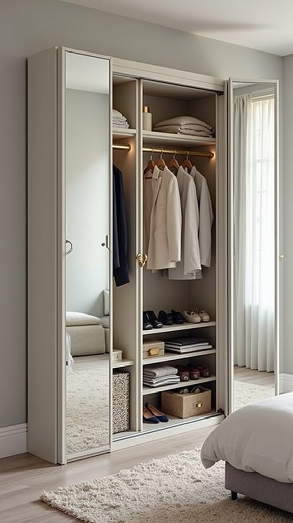 sleek mirrored wardrobe elegance