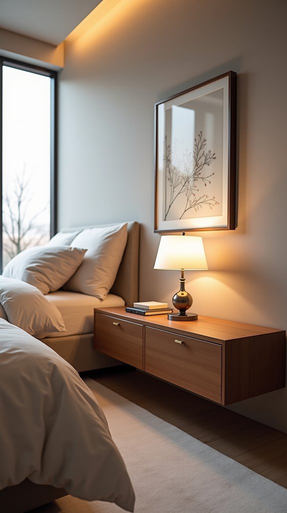 sleek space saving nightstand solution