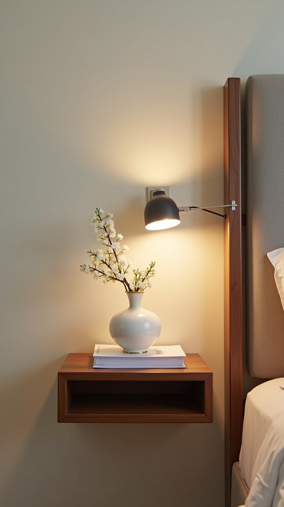 sleek space saving nightstand solution
