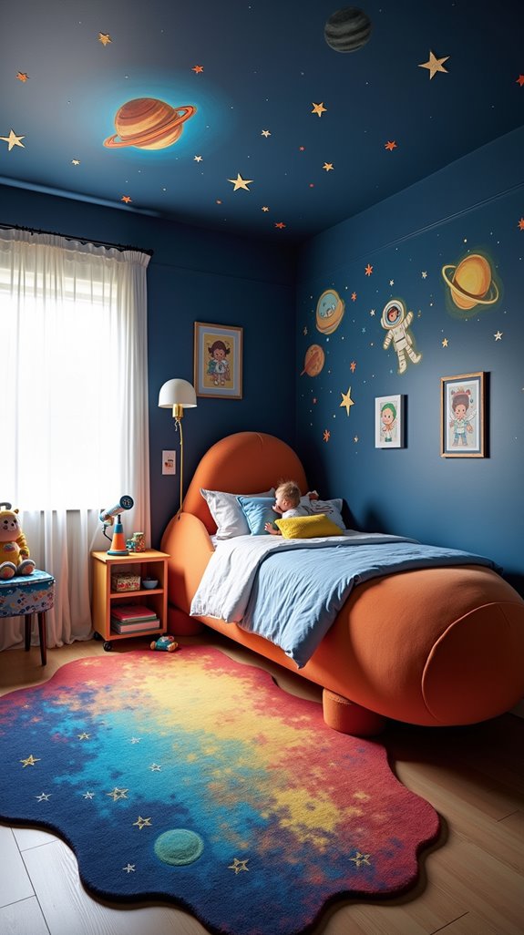 space themed toddler bedroom design