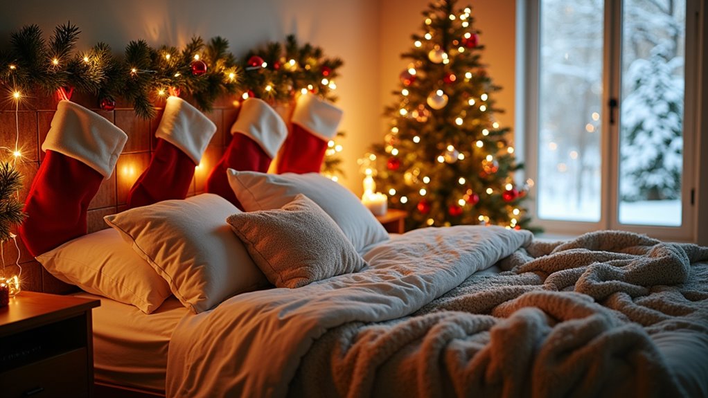 sparkling christmas bedroom decor
