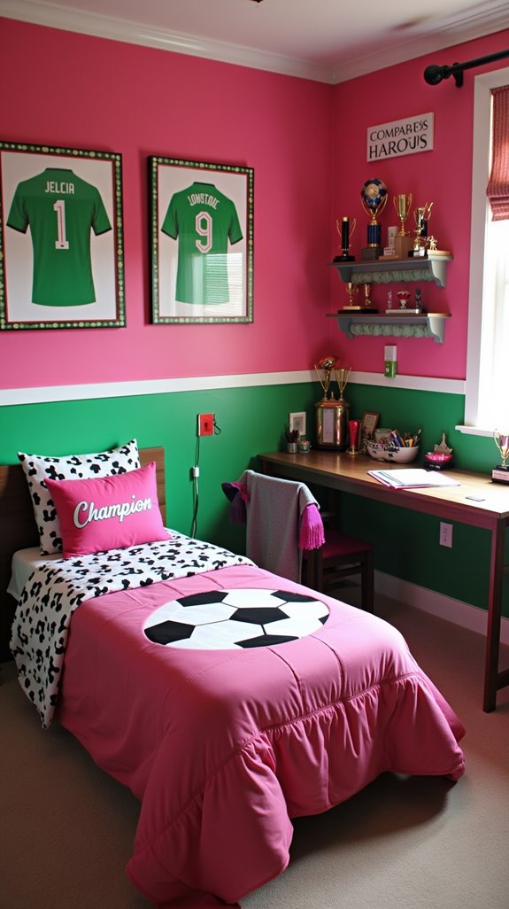 sports inspired motivational bedroom