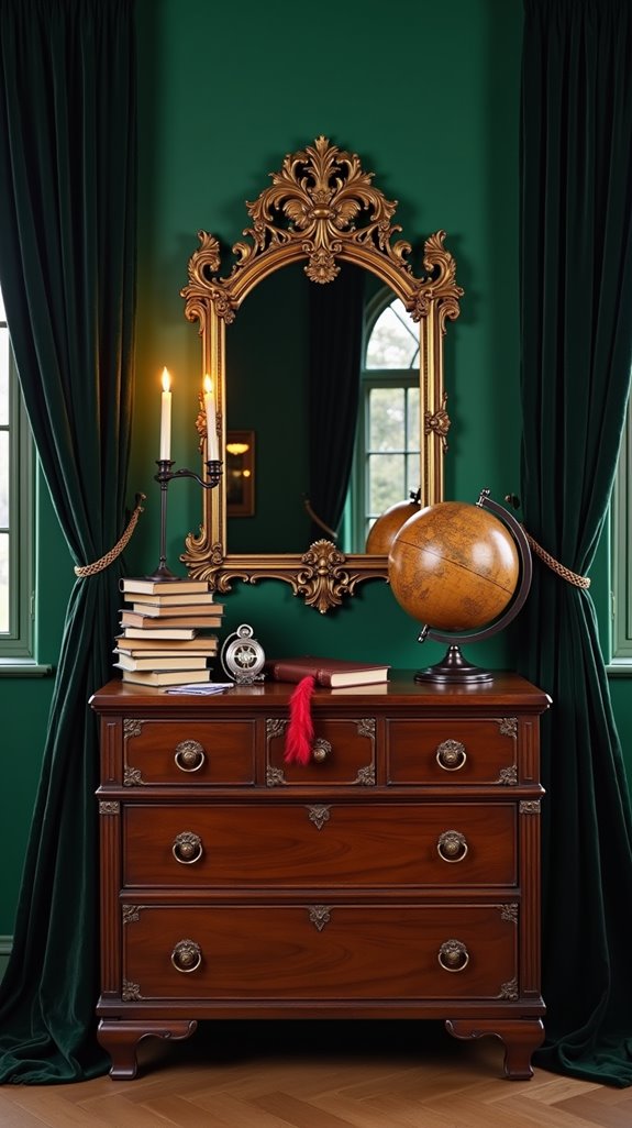 statement mirror enhances ambiance