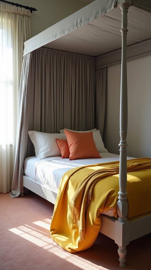 stylish grey canopy bedding