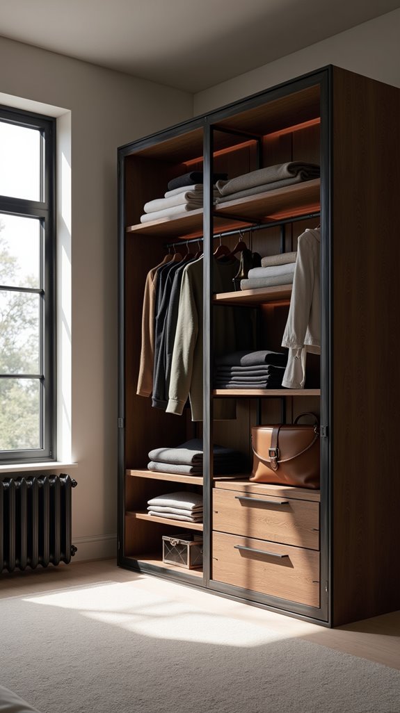 stylish industrial metal wardrobe