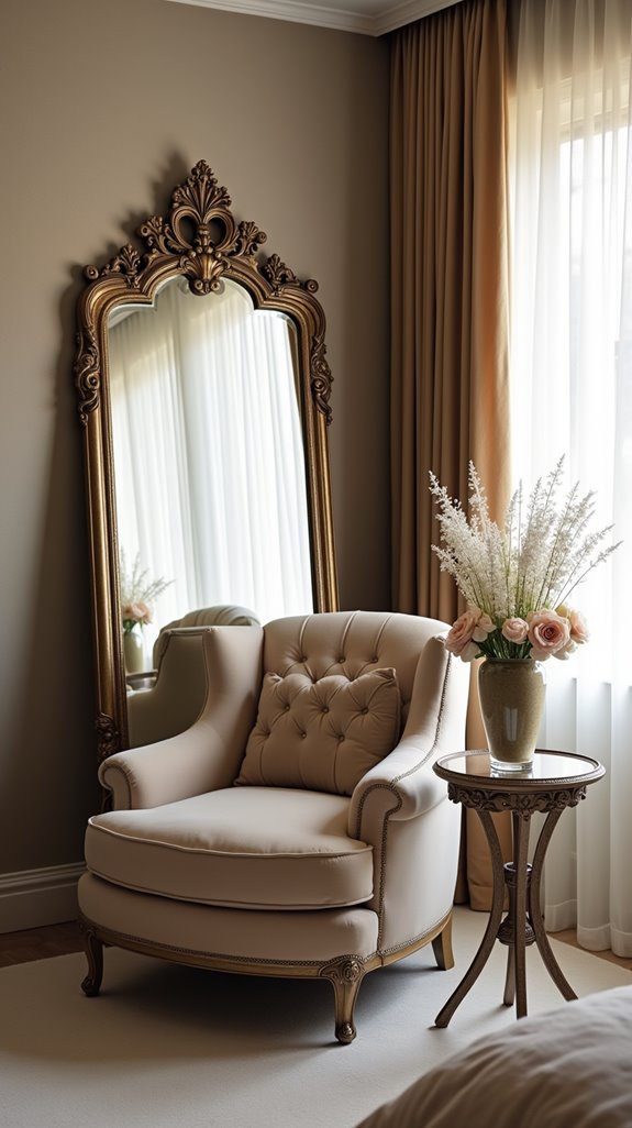 stylish large leaning mirrors