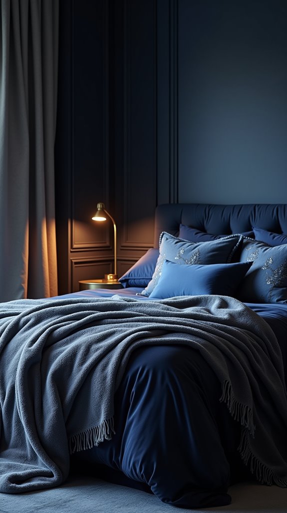 stylish navy blue throws
