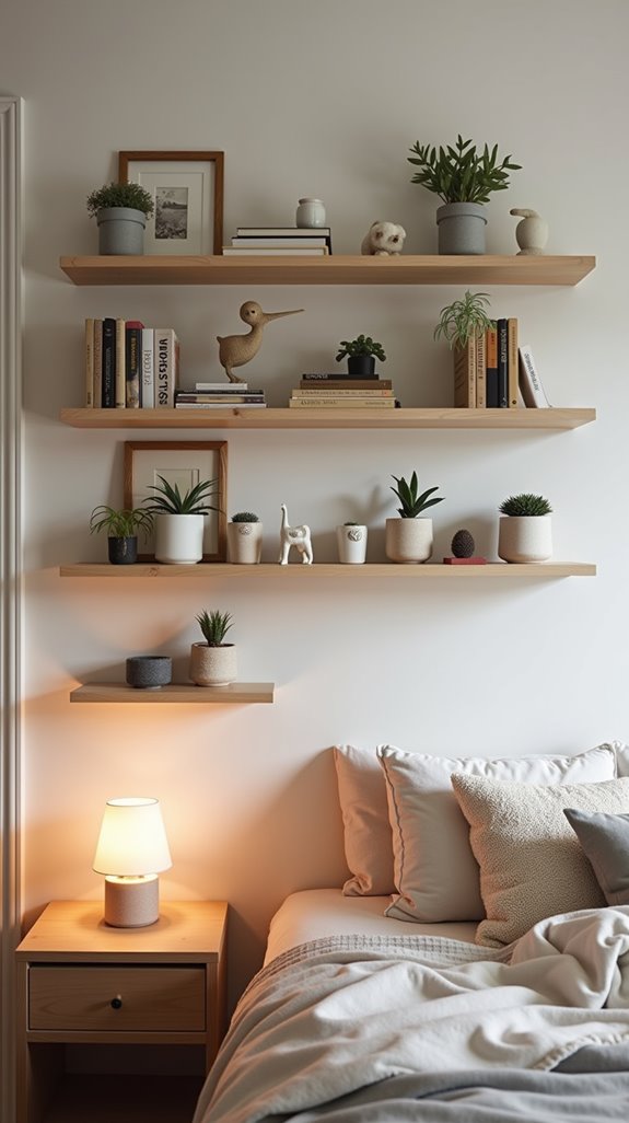 stylish open shelving nightstands