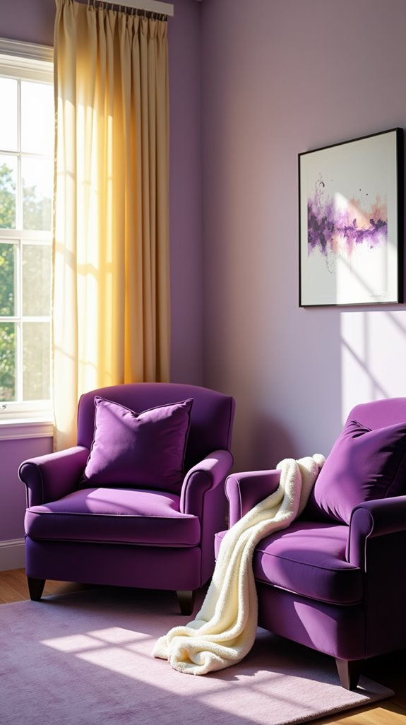 stylish purple accent chairs
