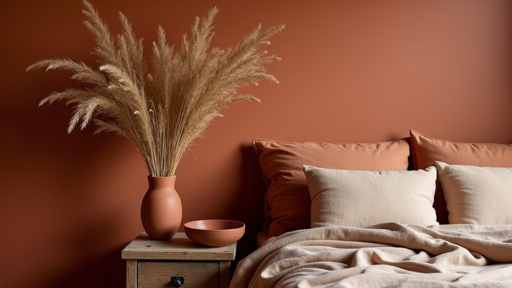 terra cotta bedroom decor accents