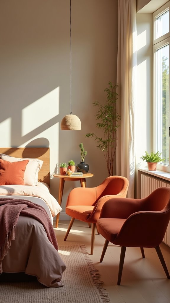 terracotta chairs enhance decor