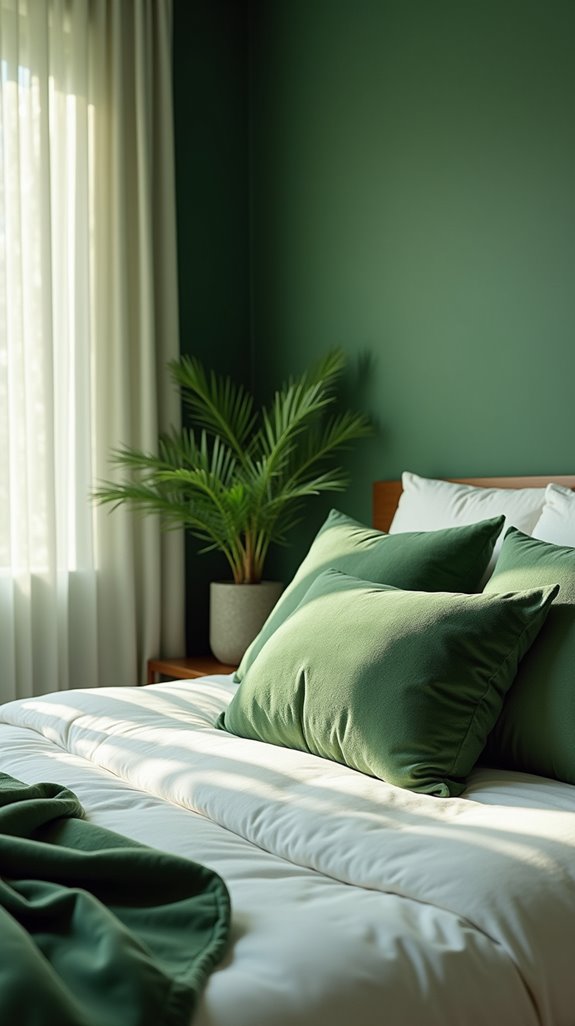 textured green cushion decor