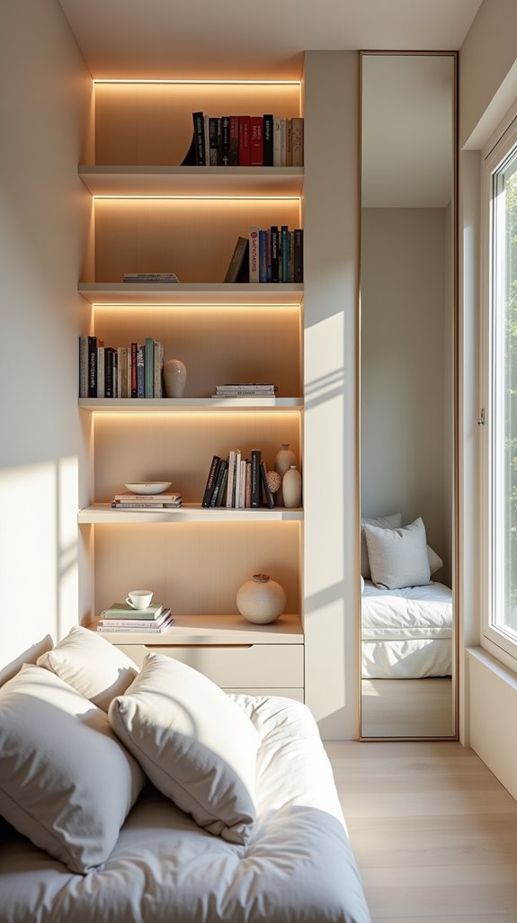 vertical shelves maximize space
