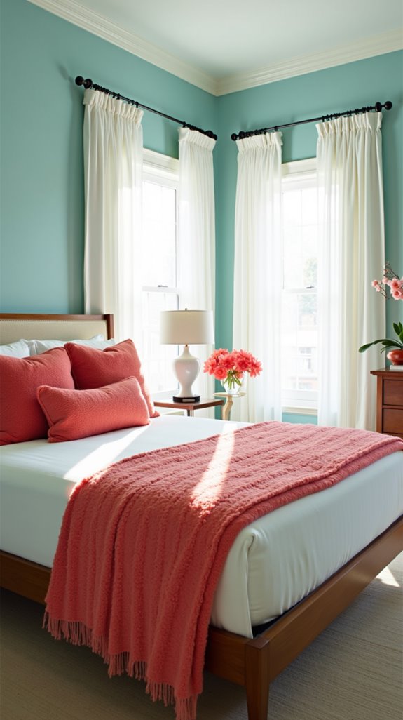 vibrant aqua and coral oasis