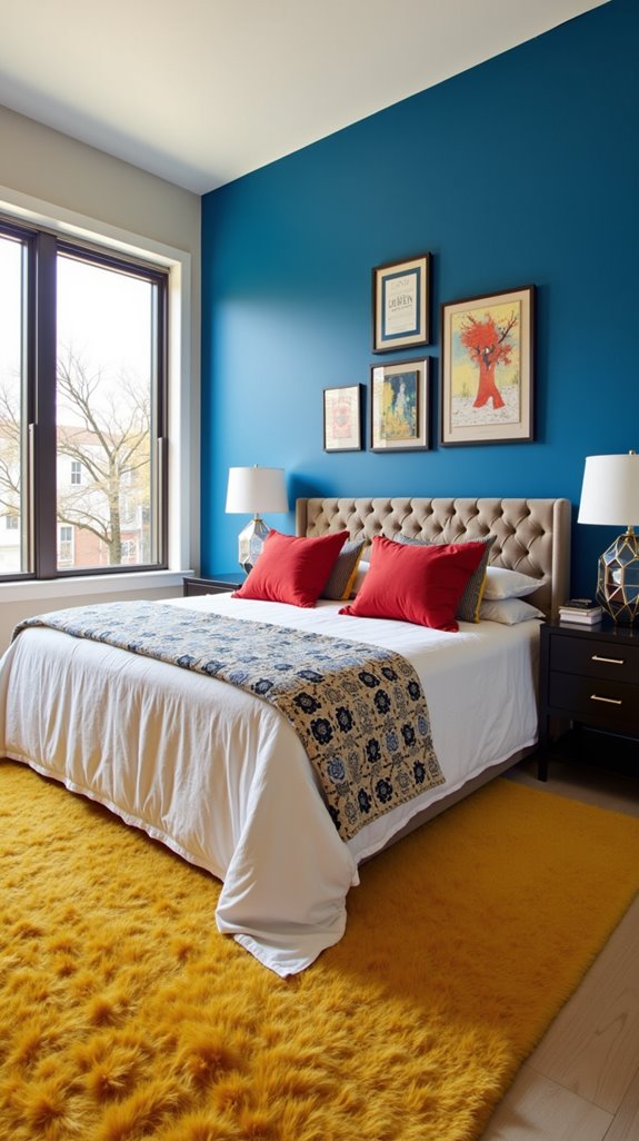 vibrant bedroom color accents