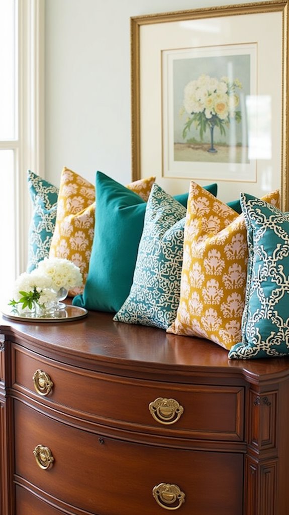 vibrant bold pillow decor