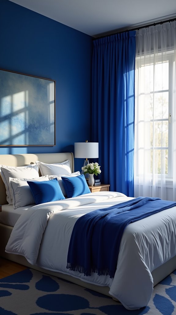 vibrant cobalt bedroom inspiration