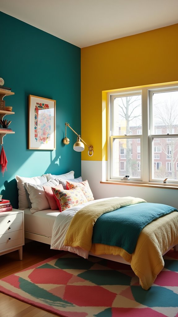 vibrant colorful bedroom design
