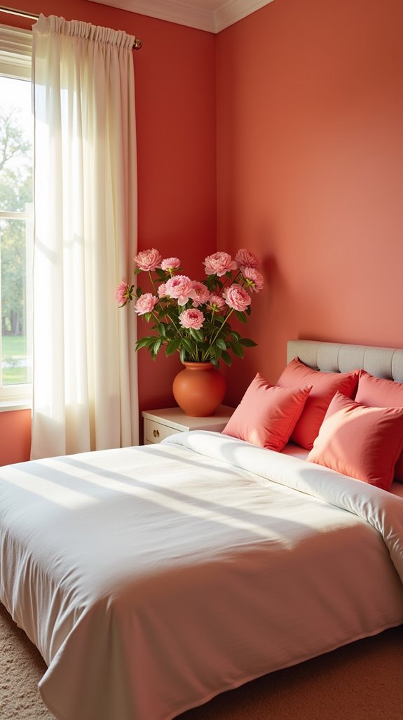 vibrant coral bedroom inspiration