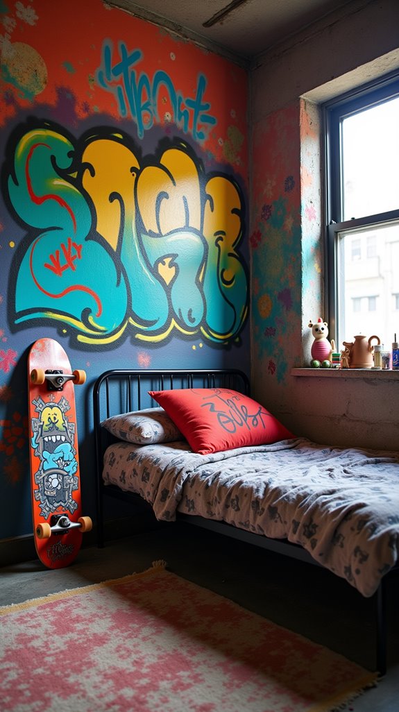 vibrant expression through graffiti