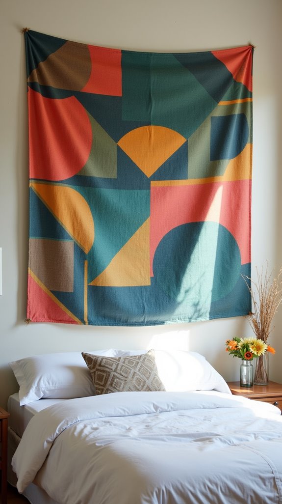 vibrant geometric abstract tapestry