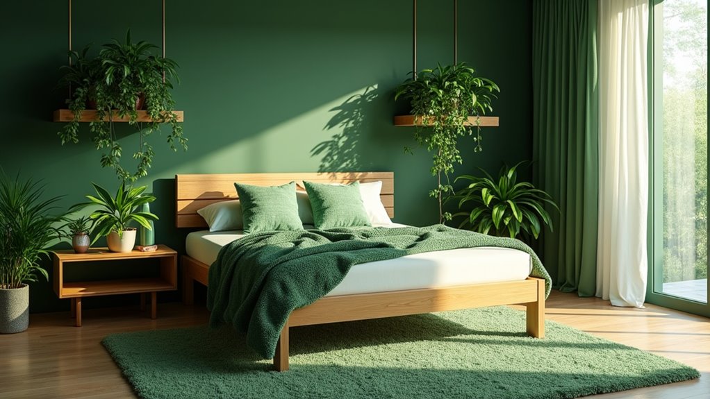 vibrant green bedroom decor